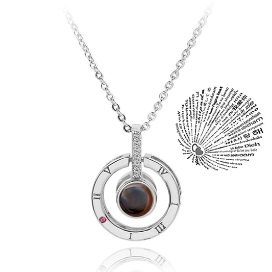 Projection Necklace 100 Languages I Love You Pendant Necklaces for Lover Girlfriend 2022 Creative Couple Romantic Jewelry Gifts