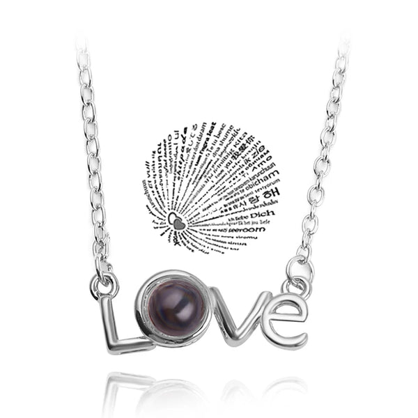 Projection Necklace 100 Languages I Love You Pendant Necklaces for Lover Girlfriend 2022 Creative Couple Romantic Jewelry Gifts